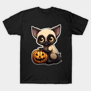 Cute Siamese Cat Lover Funny Halloween Siamese Cat T-Shirt